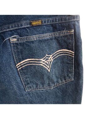 True Vintage Disco Jeans 34x29 80's MAVERICK DISCO RAW DENIM CREASED STRAIGHT